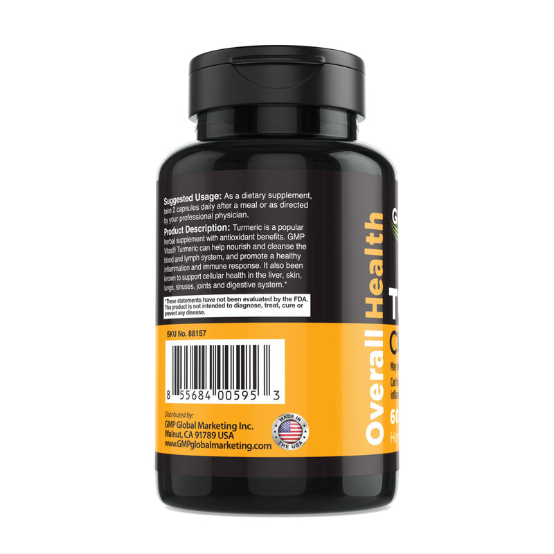GMP Vitas® Natural Turmeric Curcumin Extra 500mg 60 Capsules