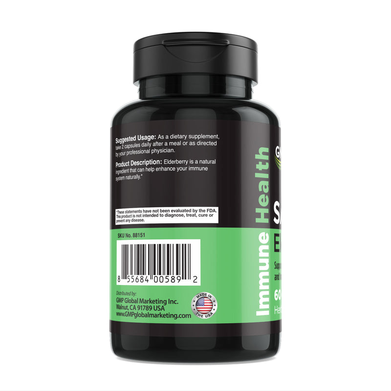 GMP Vitas® Sambucus Elderberry 2000 mg, 60 Capsules, Supports Antioxidant and Immunity Health