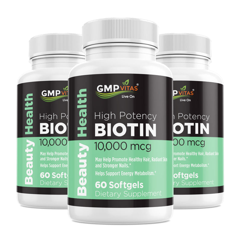GMP Vitas® Biotin 10,000 mcg 3-Bottle Bundle