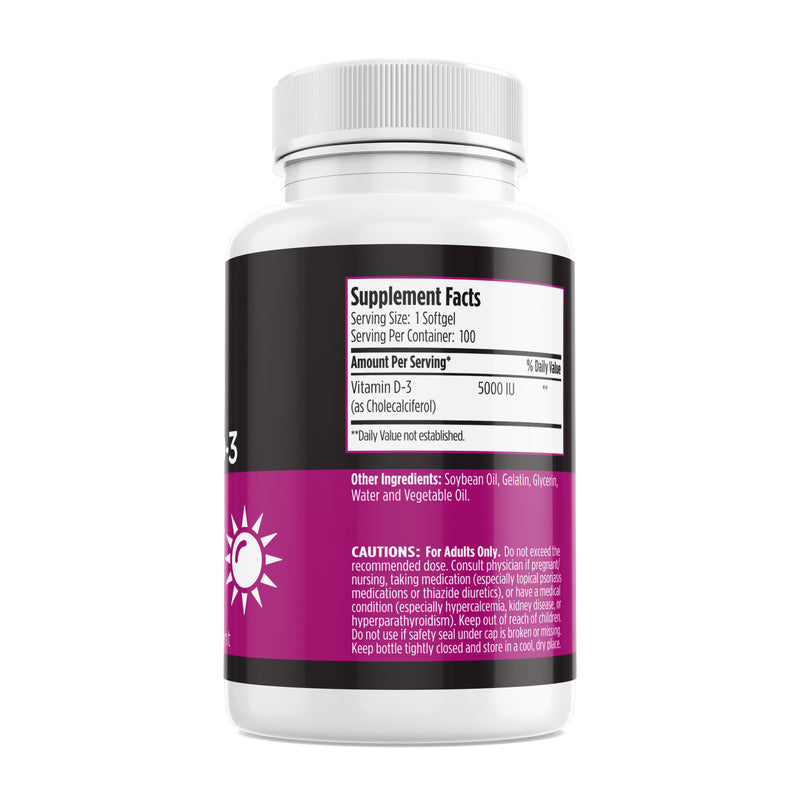 GMP Vitas® High Potency Vitamin D-3 5000 IU 100 Softgels